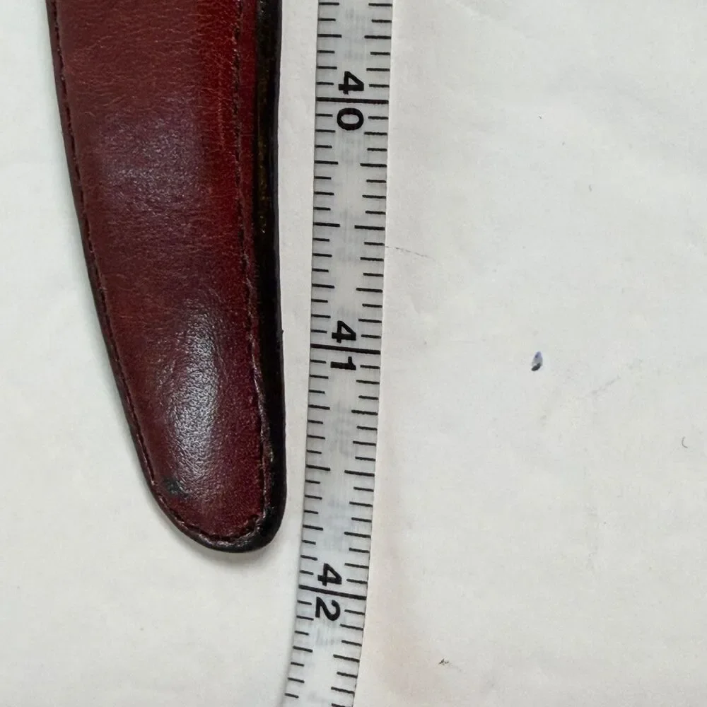 Brighton Oxblood Burgundy Leather Belt Size 36 Solid Brass Buckle USA 1
